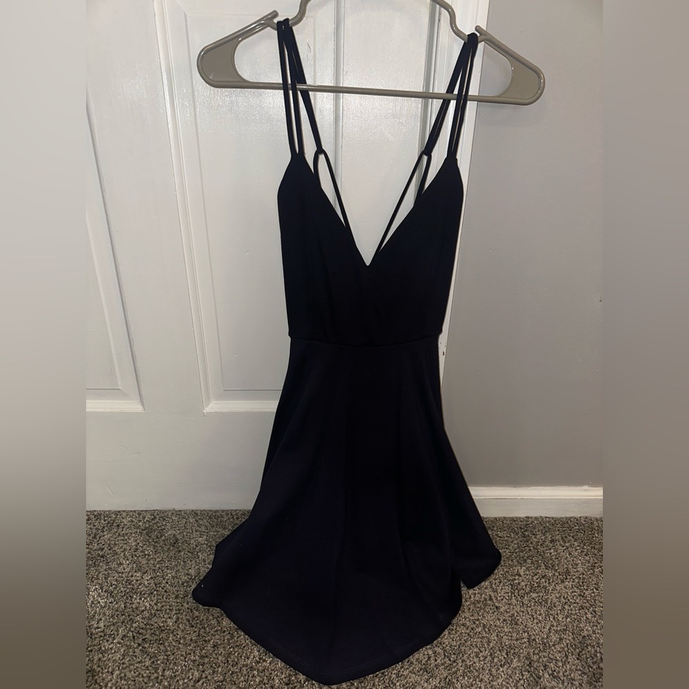 Navy Windsor mini dress with strappy back Size Small